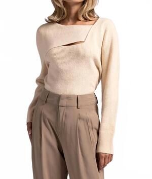 NEW WEEKEND LOS ANGELES sloan asymetric sweater in vaporous gray